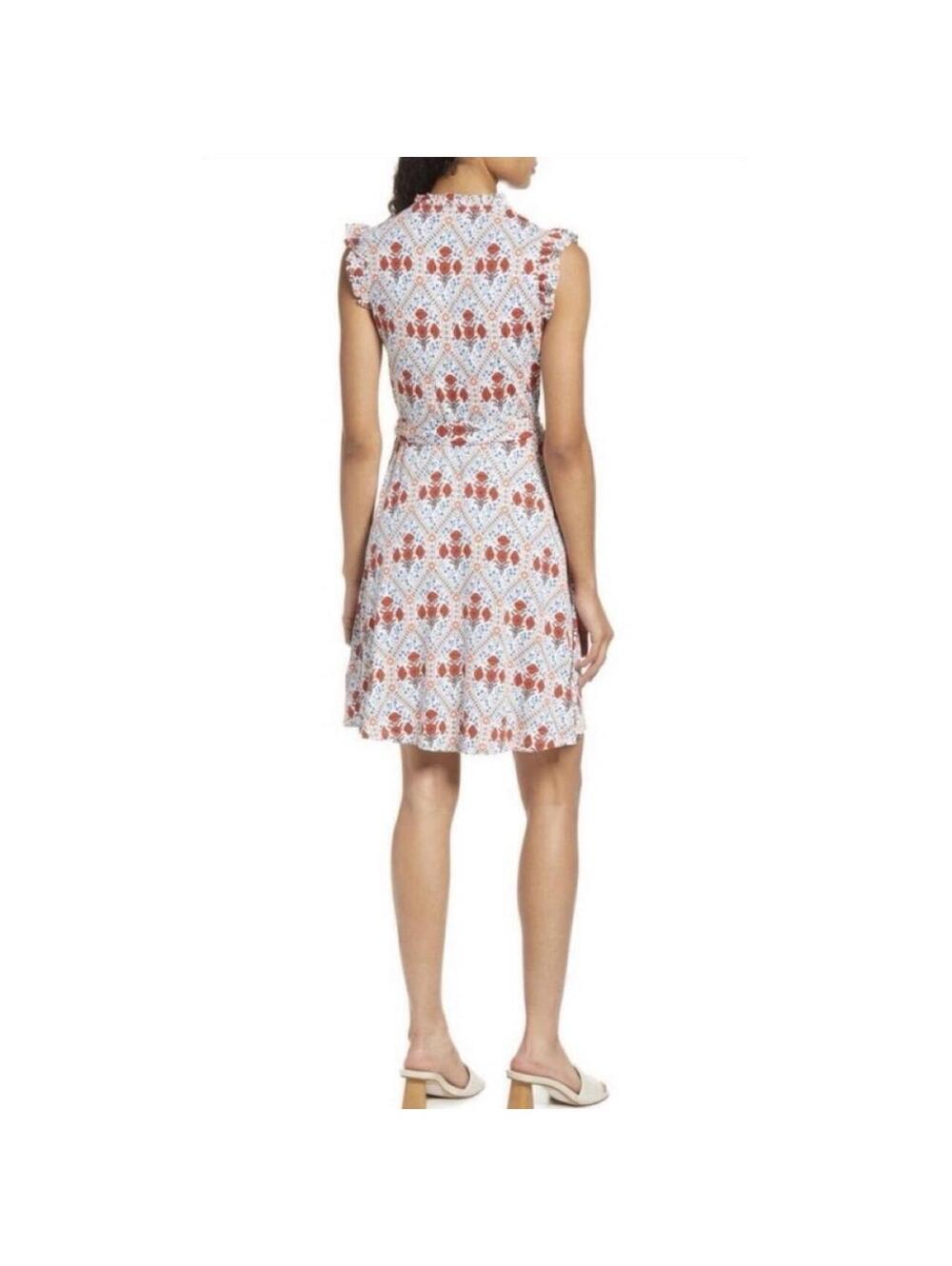 Boden Poppy Bloom Floral Ruffle Trim Faux Wrap Dress size 2 cottagecore cute - Picture 2 of 8
